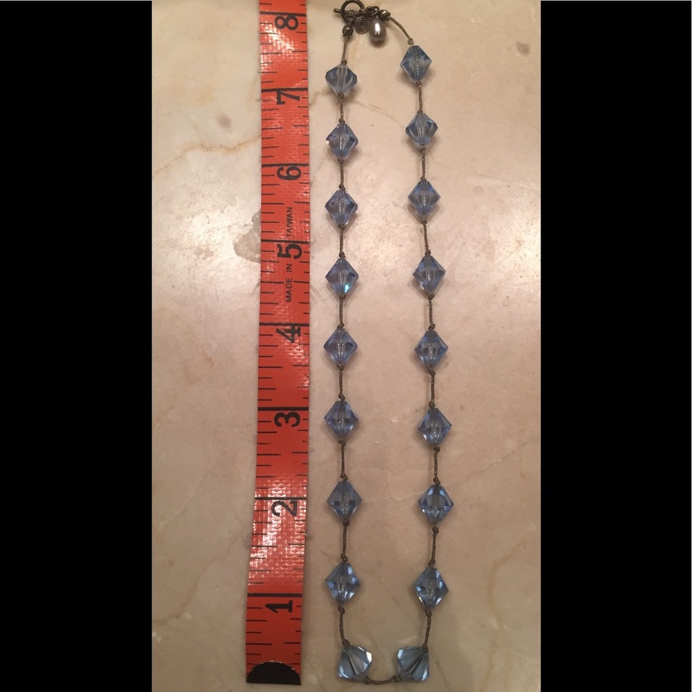 Handmade Blue Antique Swarovski Crystal Necklace - Picture 4 of 4